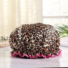 Gorro de ducha doble impermeable, champú para el cabello, baño, cubierta para cabezal de maquillaje - Puntos negros - Ver 7