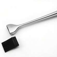 Pinceau à frottis en silicone, pinceau à sauce à l'huile de barbecue, pinceau de cuisine en silicone, pinceau à huile de barbecue, pinceau à pâtisserie à manche en acier inoxydable en silicone, 1 pièce