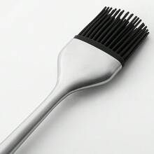 Pinceau à frottis en silicone, pinceau à sauce à l'huile de barbecue, pinceau de cuisine en silicone, pinceau à huile de barbecue, pinceau à pâtisserie à manche en acier inoxydable en silicone, 1 pièce