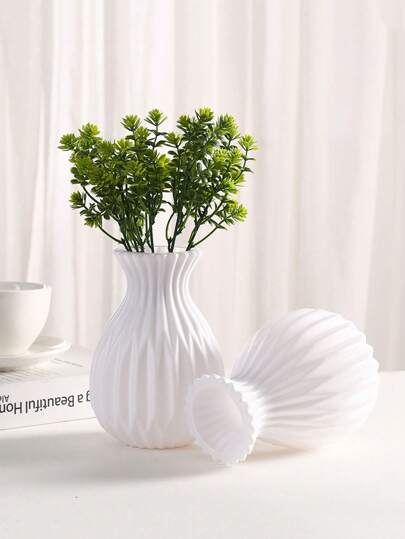 1pc Wit Polypropylene Anti Fall Vase, Nordic Bohemian Moderne Minimalist ative Flower Creative Home Craft Bloemen ation On Dining Table, Desktop, Long Lasting Centrepiece ation, Desktop Wedding Living Room, Bedroom, Fireplace Birthday Graduation Room Glass Vase view 4