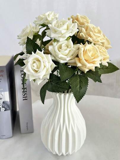 1pc Wit Polypropylene Anti Fall Vase, Nordic Bohemian Moderne Minimalist ative Flower Creative Home Craft Bloemen ation On Dining Table, Desktop, Long Lasting Centrepiece ation, Desktop Wedding Living Room, Bedroom, Fireplace Birthday Graduation Room Glass Vase view 2