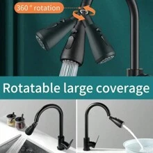 3-In-1 Kitchen & Bathroom Faucet Extender - Splash-Proof Pressurized Shower Head With 3-Speed Rotating Aerated Spray And Cleaning Nozzle Home Bathroom Decor Fall Decor Back To School