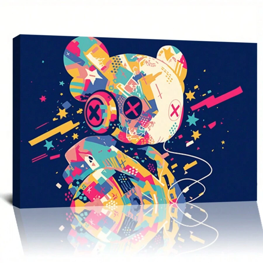 Framed-KAW Canvas, Street Graffiti Art Poster, Personalized Creative Wall Art, Suitable For Bedroom, Dining Room, Living Room, Office, And Other Home Wall Decorations