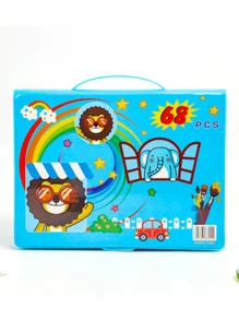 6pcs/168pcs/208pcs Children Art Painting Set, Drawing Supplies Including Crayons, Erasers, Color Palettes, Christmas Gift (Packaging Pattern And Inner Item Colors Random),Mother's Day,Mom's Gift,Back To School,School Supplies