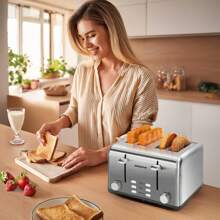 Aigostar 4 Slice Stainless Steel Toaster 1750w Silver - Silver - View 9