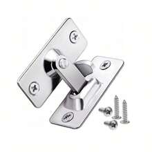 90 Degree Right Angle Door Lock Buckle Lock Bolt Lock Cam Lock For Door And Window Sliding Lock Bar Bolt Barn Sliding Door Lock Sliding Latch (2 Packs, Small) - Silver - View 2
