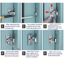 90 Degree Right Angle Door Lock Buckle Lock Bolt Lock Cam Lock For Door And Window Sliding Lock Bar Bolt Barn Sliding Door Lock Sliding Latch (2 Packs, Small) - Silver - View 6