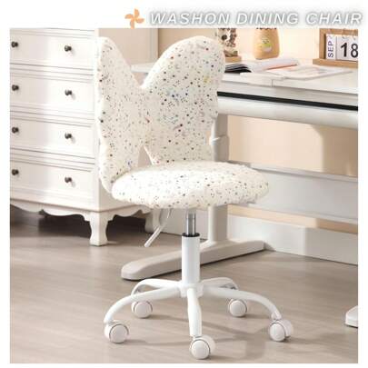 WAHSON OFFICE CHAIRS 1PC Wahson Kids Desk Chair Faux Fur Children Swivel Chair With Backrest, Children Computer Task Chair Height Adjustable For Girls Boys