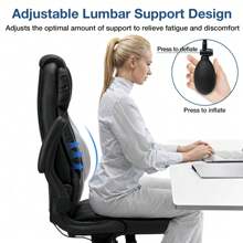 Hoffree Big And Tall Office Chair, 500LBS Executive Desk Chair With Adjustable Lumbar Support Ergonomic Computer Leather Chair With Padded Flip Up Arms And Spring Cushion For Home Office - Black - View 3