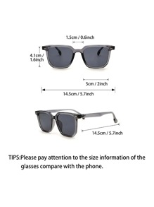 1 Pair Classic Square Frame Fashion Glasses For Men And Women, Suitable For Daily Wear. This Stylish Accessory Is Perfect For Travel, Sun Protection, And Beach Activities.