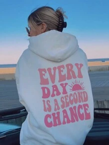 2025 nuova felpa con cappuccio da donna ampia, stampa grafica con lettere, stile oversize, vestibilità morbida, ideale per stratificazione fashion, calda e spessa, autunno/inverno