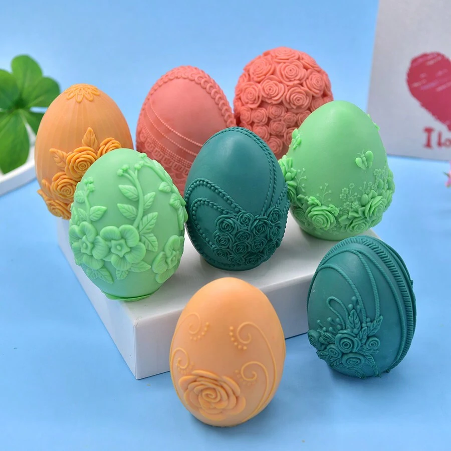 1 pieza Vela con forma de huevo, derretidor de cera, molde de silicona