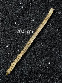 1pc Men's Hip Hop Fully Rhinestoned Fish Tail Chained Bracelet, Personalized Daily Wear, Boyfriend Gift - Style a - View 5