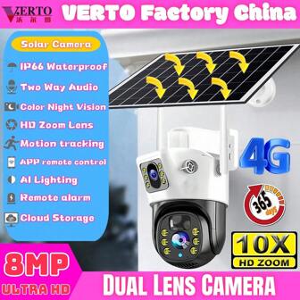 VERTO V380pro 4G IP 摄像机 8MP CCTV 双镜头自动跟踪户外 4K 安全监控 PTZ 摄像机、无线 4G 摄像机、IP 摄像机、PTZ 摄像机、环形摄像机、无监控摄像机、CCTV 摄像机、宠物摄像机、智能室外室内 PTZ IP 监控摄像机、自动跟踪、报警和彩色夜视