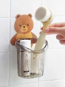 1个带排水孔的牙刷架 - 壁挂式，多功能牙膏牙刷收纳盒，适用于浴室，浴室配件，家居装饰，完美的浴室收纳壁挂式牙刷架，无线浴室整理架，家居浴室装饰，秋季装饰，返校装饰 - 彩色 - 查看 5