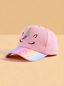 1 件儿童独角兽棒球帽，时尚渐变亮片设计帽子适合 4-6 岁女孩，户外休闲穿着 - 彩色 - 查看 7