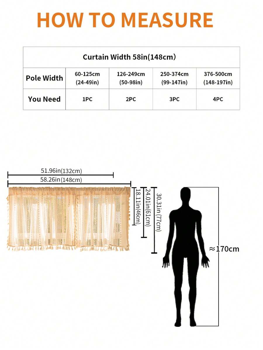 LOSPRING 1 件波西米亚风格米色钩针蕾丝流苏窗帘布 - 优雅透明镂空窗帘，适用于厨房、卧室和办公室 - 农舍家居装饰，轻柔手洗，具有戏剧性灯光效果的窗帘