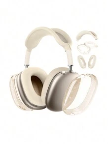 3pcs/Set New Transparent TPU Glitter Headphone Case Cover Set Compatible With Apple Max Headphones, Includes Dust-Proof, Shock-Proof, Water-Resistant Earmuff, Headband And Housing Shell Case - Multicolor - View 4