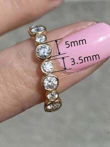 1PC Exquisite Round Cubic Zirconia Promise Rings For Women Accessories Luxury Wedding Rings Silver Color/Gold Color Fashion Jewelry - Ring - View 9