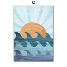 1pc Kids Room Decoration Wall Art Poster Ocean Shark Rainbow Car Surfboard Baby Home Decor Interior Art Mural Prints Wall Painting No Frame