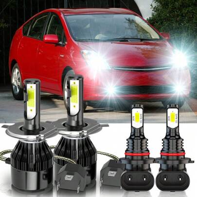 VCSZKXLY Precise Focusing For Toyota Prius 2004-2009 6000K LED Headlight Hi/Lo Beam+Fog Light Bulbs Combo