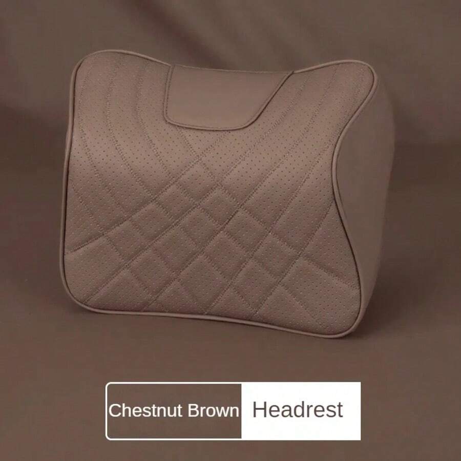 New Headrest Pillow Set Sewing Lumbar Support Seat Neck - Brown - View 1