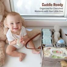 1PC Baby Diaper Caddy Organizer - Nursery Storage Basket For Newborn Essentials Must Haves - Neutral Baby Gifts For Baby Shower Registry Items - Car Organizer For Diapers, Wipes - 沙土色 - 查看 7