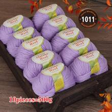 10 Balls Merino Knitted Yarn, Fine Spun Knitted Yarn For Knitting Sweaters, Cardigans, Vests, Handmade Yarn