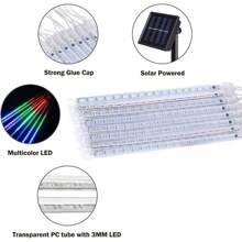 1 pieza Lámpara de meteor solar, lámpara de columna de meteor, lámpara dinámica descendente, 8 tubos 192 LED, decoración de jardín, decoración de casa, decoración de árbol para fiesta de boda y vacaciones, iluminación de jardín exterior para caminos, patio, yarda