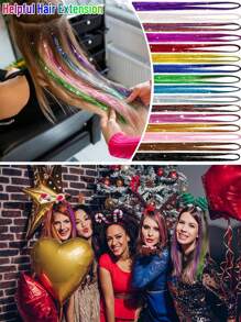 1 pezzo Decorazione per capelli metallica da donna, extension per capelli lucide e glitterate, resistente al calore, fascia per capelli, turbante, fasce per capelli