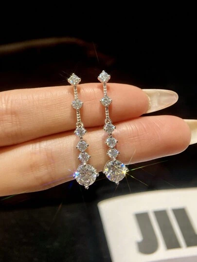 1 Pair 0.5Ct Square Design D Color Moissanite Diamond Stud Earrings S925 Sterling Silver Stud Earrings Ladies Wedding Earrings Elegant Luxury Jewelry Gifts Jewelry Wedding Anniversary Gifts