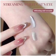 Esmalte para Unhas Miss Comoy, Garrafa Grande de 15 ml, Olho de Gato Branco Fluido, Nova Vermelha Hot Flash, Cola de Olho de Gato com Espelhado e Porcelana Delicada, Pó Magnético Cinza e Preto Variado, Cola de Olho de Gato para Salão de Beleza DIY e de Uso Comum