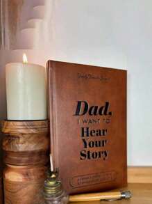 1pc Mom, Dad, I Want To Hear Your Stories: A Mother And Father's Guided Journal To Share Their Lives And Love - Leatherbound Hardcover With Ribbon Bookmark,School Supplies,Back To School