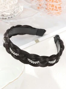 1pc Synthetic Hair Plaited Headband Braid Braided With Teeth Hair Band Beauty Accessory Stretch Braid Headbands Hairpiece For Women