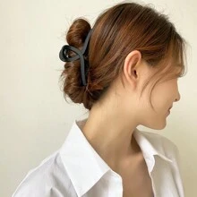 3pcs Women's Matte Finish Black & Brown Cross-Shaped Large Hair Clips For Daily Use, Styling, Bathing, Showering, Makeup, Clothing Accessories, Elegant And Versatile, Easy To Carry Casual