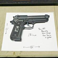 9mm M9 Beretta Jet Black Slide Action Gun Pistol Jet Torch Lighter USA - 1 - 查看 5