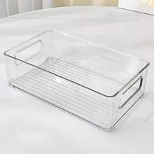 1pc Desktop Storage Box, Transparent Acrylic Cosmetic Organizer Tray, Home & Beauty Products, Snacks, Sundries Storage Rack, Cot Accessories, Hospital Bag Essentials, Grey Storage Basket, Basket Small, Home Storage, Bathroom Storage, Kitchen Basket