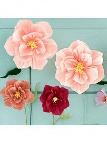 3pcs/Set DIY Paper Flower Wall Decorations For Wedding, Flower Backdrop, Gift Party, Birthday Party, Photo Booth, Arch Background, Home Wall Decor,Christmas