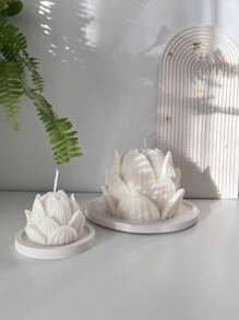 1pc 3D Lotus Flower Shaped Silicone Candle/Soap Making Mold, DIY Handmade Craft Supplies For Candle, Soap, Resin, Wax Melts, Home Decor, Wedding/Party Decoration, Gifts
