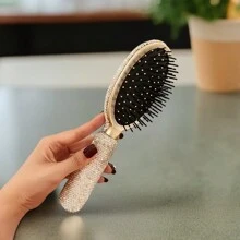 1支亮泽发梳，防静电软垫按摩梳，打造蓬松造型的必备单品，闪亮水钻，节日礼物，美容，个人护理，美发工具，塑料刷毛，返校季，旅行度假必备，女士发饰，梳子，发梳，顺发梳，球形梳，迷你发梳套装，木梳，发梳，迷你发梳，顺发梳，美发产品，美发工具，美发用品，卷发梳，美发设备，旅行必备，发型，美发，发梳，背梳，造型梳，卷发梳，边缘梳，发梳，梳发，发梳套装，梳发，卷发梳，顺发梳，女士发梳，头发，旅行，美发产品，美发工具，美发用品，理发师，理发师配件，理发店，美发设备