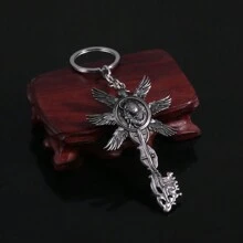 1pc Black Vintage Eagle Baby Pattern Angel Wings Keychain Backpack Handbag Pendant Evil Resident Men Bag Accessories Gift