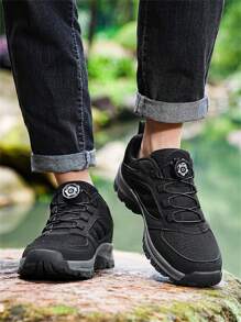 Herren Mode Wanderschuhe mit Drehverschluss, outdoor bequem leicht atmungsaktiv Kletterscuhe rutschfest Herrenwalkingschuhe