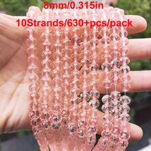 Al por mayor 10 hebras/630+ piezas Cuentas de vidrio brillantes de 8 mm/Cuentas para vacaciones/Cuentas de cristal estilo austríaco/Cuentas de vidrio facetadas/Cuentas de vidrio de forma redonda de colores para hacer pulseras/collares/tobillos/aretes/joyería/Abalorios sueltos DIY/Cuentas espaciadoras de cristal/Decoración de boda/Decoración de árbol de Navidad/Decoración de vacaciones/Decoración de habitación - Multicolor - Ver 25