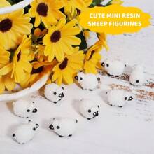 10pcs Mini Resin Sheep Statues Figurines, Cute Ornaments For Indoor/Outdoor Fairy Garden, Landscape Decor, Accessories For Middle East Festivals & Parties (Classic Style)