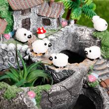 10pcs Mini Resin Sheep Statues Figurines, Cute Ornaments For Indoor/Outdoor Fairy Garden, Landscape Decor, Accessories For Middle East Festivals & Parties (Classic Style)