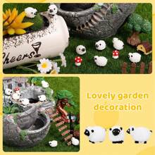 10pcs Mini Resin Sheep Statues Figurines, Cute Ornaments For Indoor/Outdoor Fairy Garden, Landscape Decor, Accessories For Middle East Festivals & Parties (Classic Style)