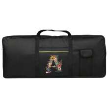 1 bolso de teclado de instrumento con estampado floral y letras, bolso protector de almacenamiento para teclado portátil a prueba de agua, con asa de transporte, funda anti-golpes para piano electrónico, ideal para viajes y almacenamiento en el hogar, de 61 teclas, con bolsillos dobles y protección completa contra el polvo
