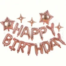 18pcs Multicolor HAPPY BIRTHDAY Letter With Star Balloon Set Birthday Party Decoration Balloons