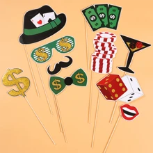 24 Stück/25 Stück Casino Themen Party Dekoration/Casino Themen Ausschnitte/Casino Themen Dekorationen/Casino Themen Foto Requisiten - Verschiedenfarbig - Übersicht 2