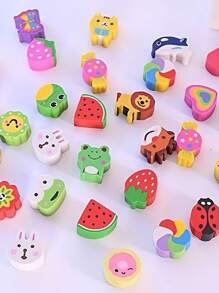 100 piezas de gomas de borrar de dibujos animados lindos y creativos, regalos y premios para volver a la escuela
